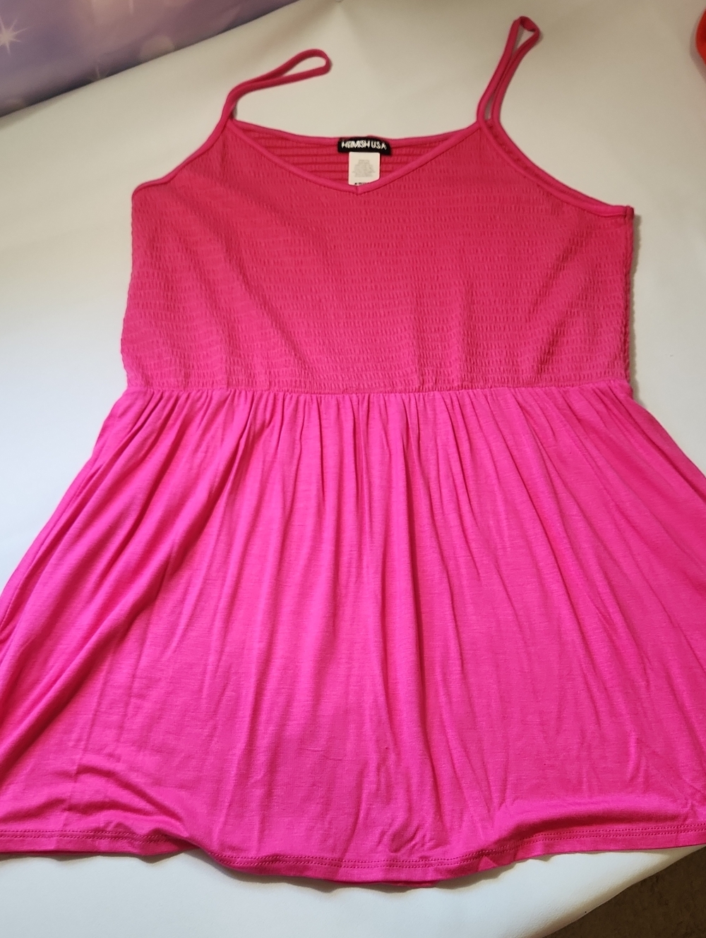 HEIMISH USA Pink Ribbed Tank Top